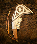 Hand Carved and Burned Bison Jaw Club