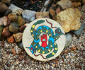 15 Inch Deer Hide Drum | Hand Painted Mississippian Style Rattlesnake