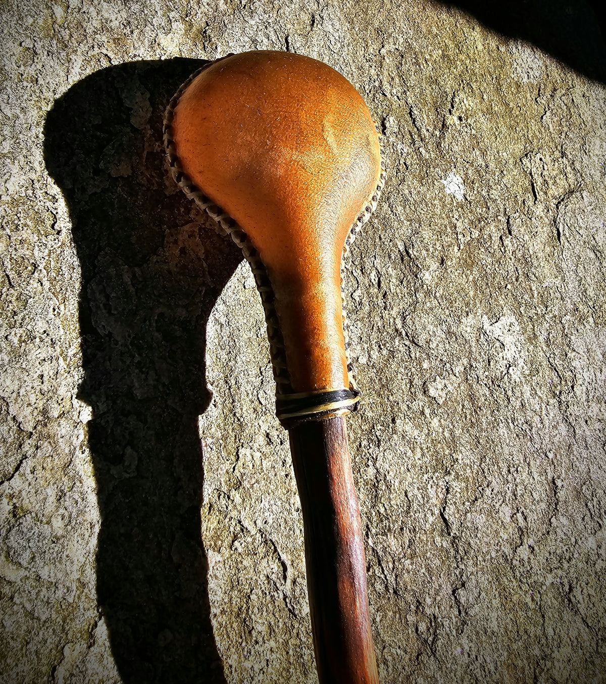 Elk Rawhide and Cherry Wood Rattle