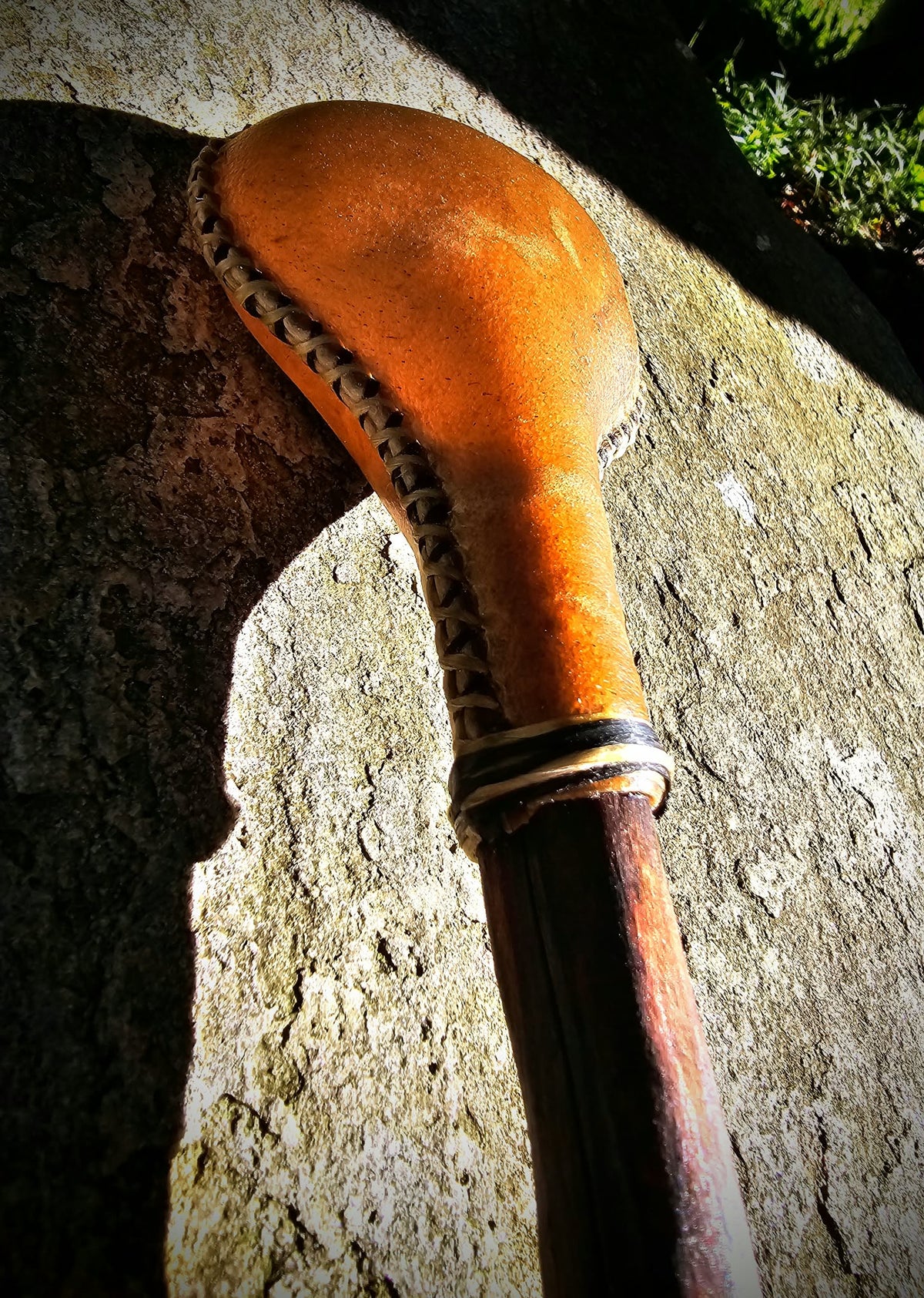 Elk Rawhide and Cherry Wood Rattle